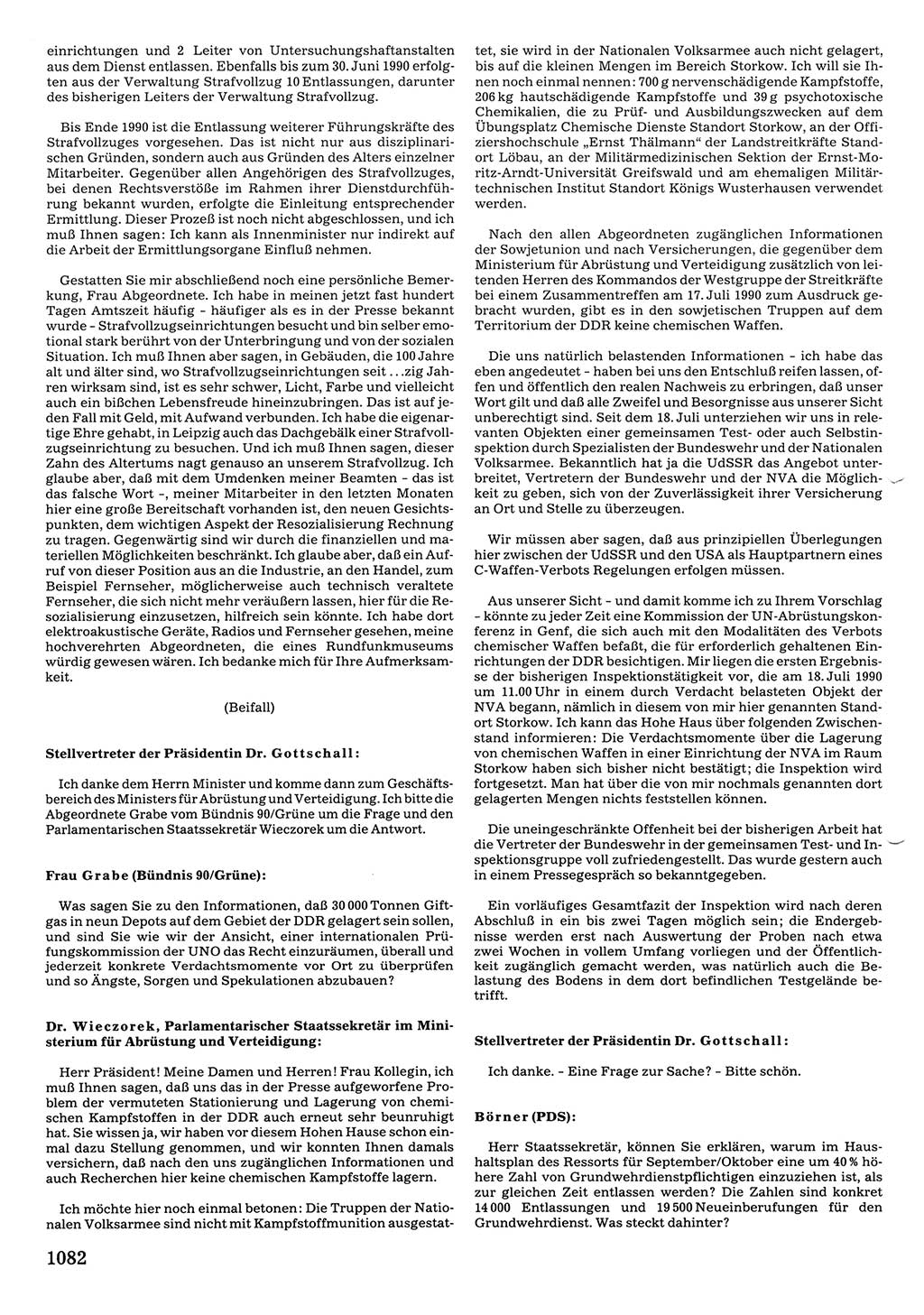 Tagungen der Volkskammer (VK) der Deutschen Demokratischen Republik (DDR), 10. Wahlperiode 1990, Seite 1082 (VK. DDR 10. WP. 1990, Prot. Tg. 1-38, 5.4.-2.10.1990, S. 1082)