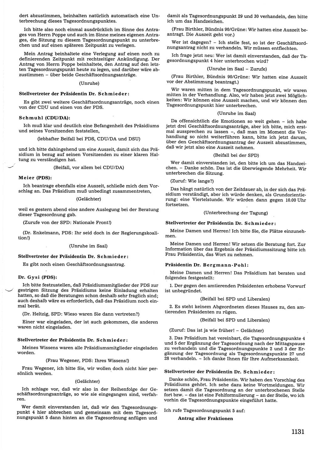 Tagungen der Volkskammer (VK) der Deutschen Demokratischen Republik (DDR), 10. Wahlperiode 1990, Seite 1131 (VK. DDR 10. WP. 1990, Prot. Tg. 1-38, 5.4.-2.10.1990, S. 1131)