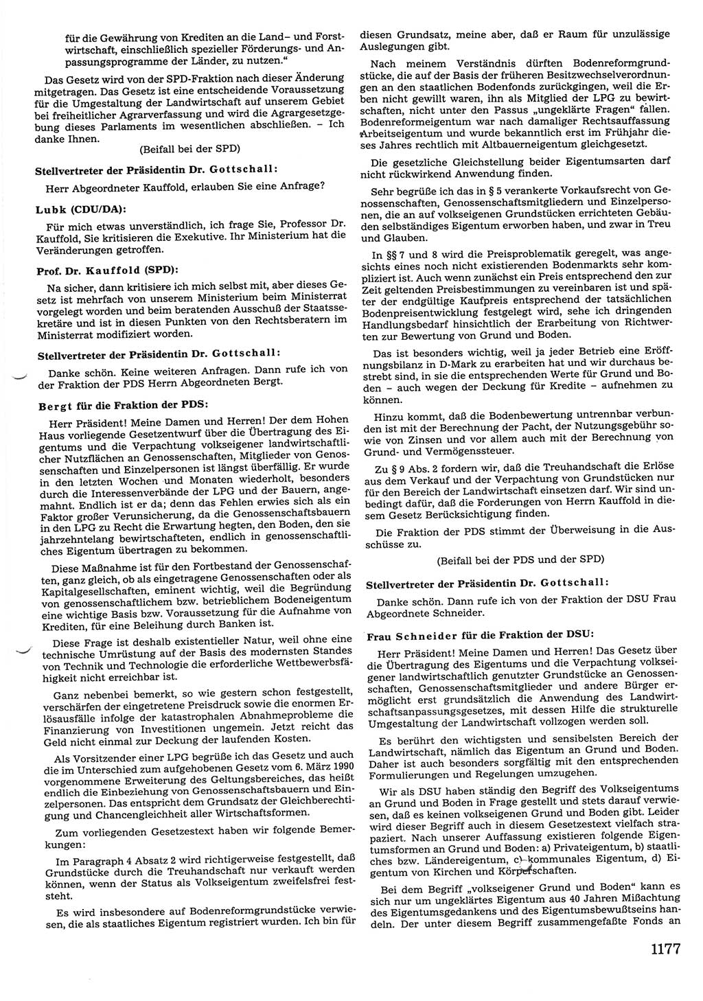 Tagungen der Volkskammer (VK) der Deutschen Demokratischen Republik (DDR), 10. Wahlperiode 1990, Seite 1177 (VK. DDR 10. WP. 1990, Prot. Tg. 1-38, 5.4.-2.10.1990, S. 1177)