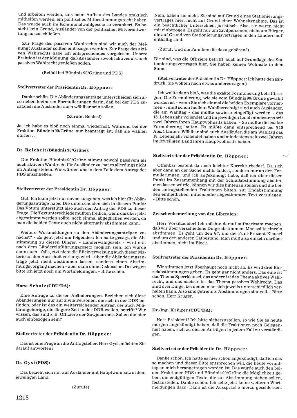 Tagungen der Volkskammer (VK) der Deutschen Demokratischen Republik (DDR), 10. Wahlperiode 1990, Seite 1218 (VK. DDR 10. WP. 1990, Prot. Tg. 1-38, 5.4.-2.10.1990, S. 1218)