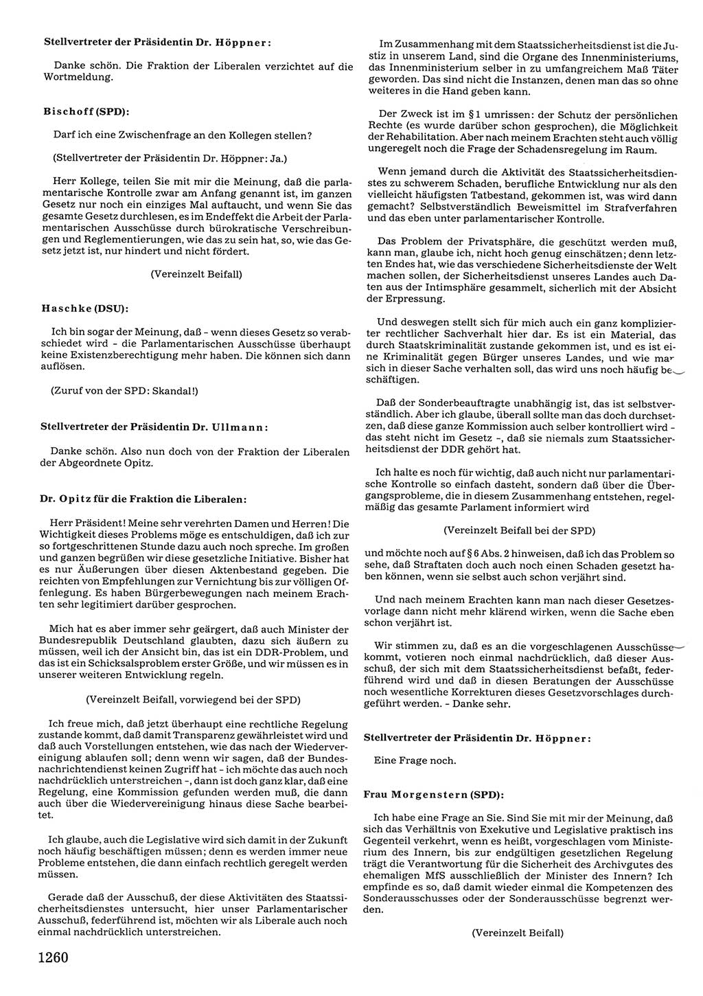 Tagungen der Volkskammer (VK) der Deutschen Demokratischen Republik (DDR), 10. Wahlperiode 1990, Seite 1260 (VK. DDR 10. WP. 1990, Prot. Tg. 1-38, 5.4.-2.10.1990, S. 1260)