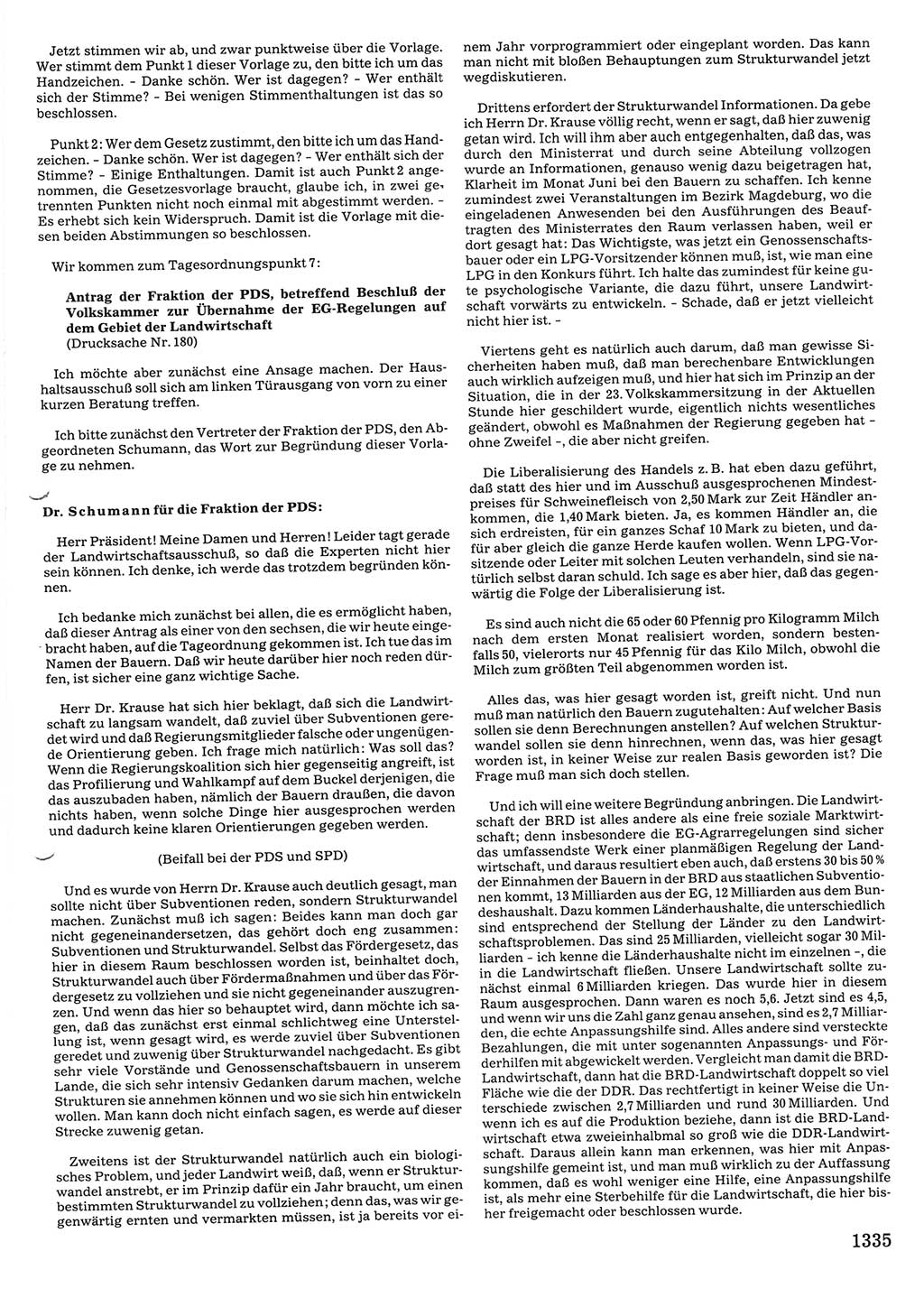 Tagungen der Volkskammer (VK) der Deutschen Demokratischen Republik (DDR), 10. Wahlperiode 1990, Seite 1335 (VK. DDR 10. WP. 1990, Prot. Tg. 1-38, 5.4.-2.10.1990, S. 1335)