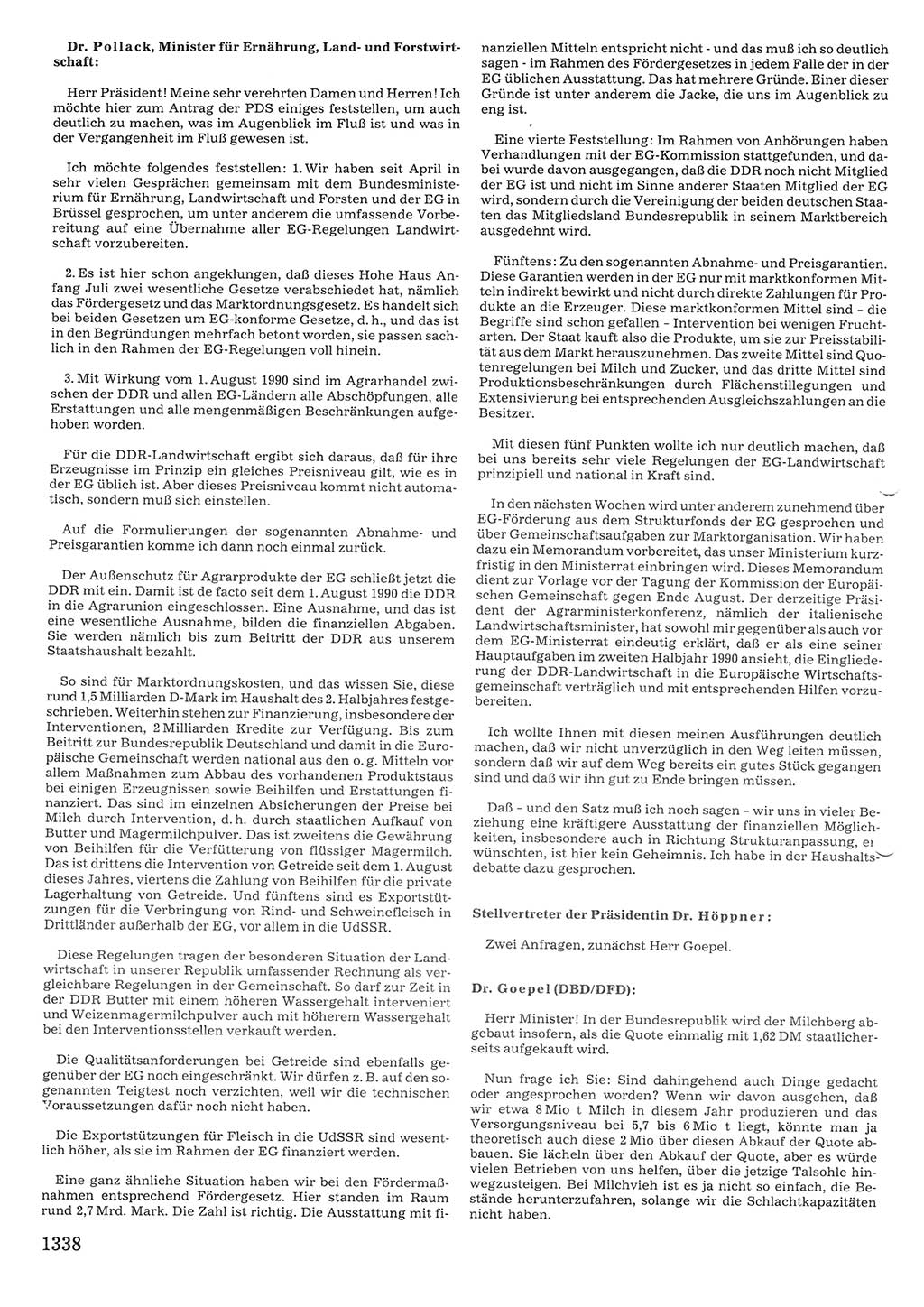 Tagungen der Volkskammer (VK) der Deutschen Demokratischen Republik (DDR), 10. Wahlperiode 1990, Seite 1338 (VK. DDR 10. WP. 1990, Prot. Tg. 1-38, 5.4.-2.10.1990, S. 1338)