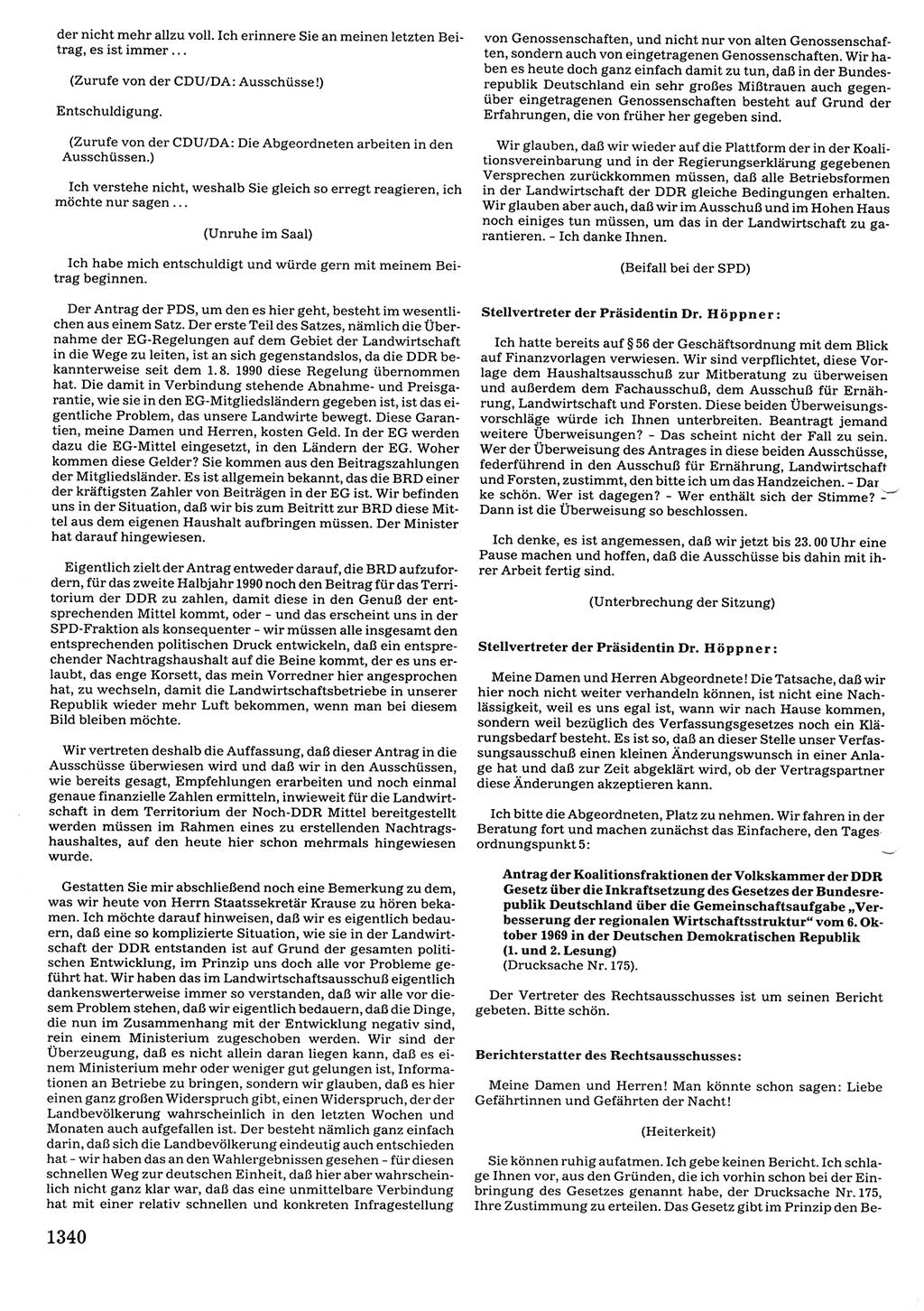 Tagungen der Volkskammer (VK) der Deutschen Demokratischen Republik (DDR), 10. Wahlperiode 1990, Seite 1340 (VK. DDR 10. WP. 1990, Prot. Tg. 1-38, 5.4.-2.10.1990, S. 1340)