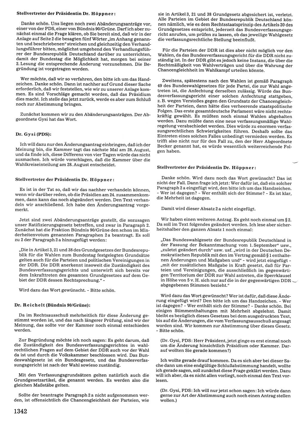 Tagungen der Volkskammer (VK) der Deutschen Demokratischen Republik (DDR), 10. Wahlperiode 1990, Seite 1342 (VK. DDR 10. WP. 1990, Prot. Tg. 1-38, 5.4.-2.10.1990, S. 1342)