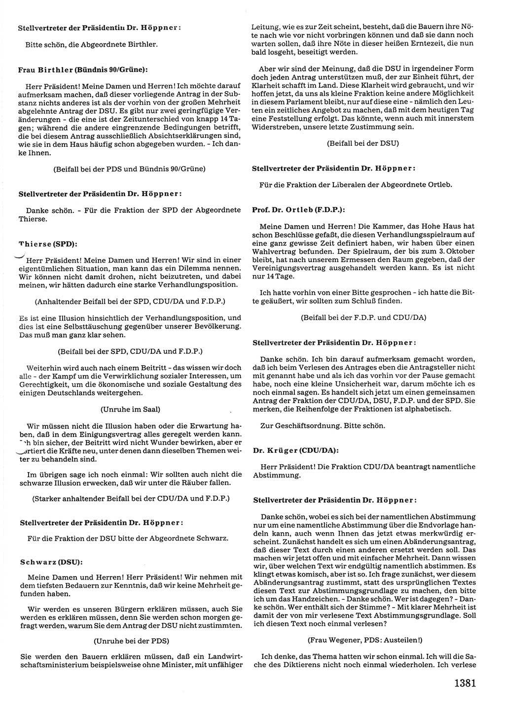 Tagungen der Volkskammer (VK) der Deutschen Demokratischen Republik (DDR), 10. Wahlperiode 1990, Seite 1381 (VK. DDR 10. WP. 1990, Prot. Tg. 1-38, 5.4.-2.10.1990, S. 1381)