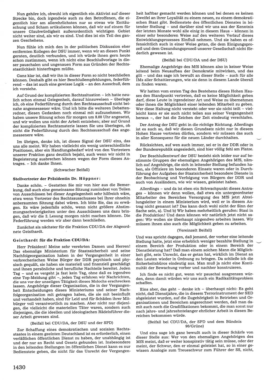 Tagungen der Volkskammer (VK) der Deutschen Demokratischen Republik (DDR), 10. Wahlperiode 1990, Seite 1430 (VK. DDR 10. WP. 1990, Prot. Tg. 1-38, 5.4.-2.10.1990, S. 1430)