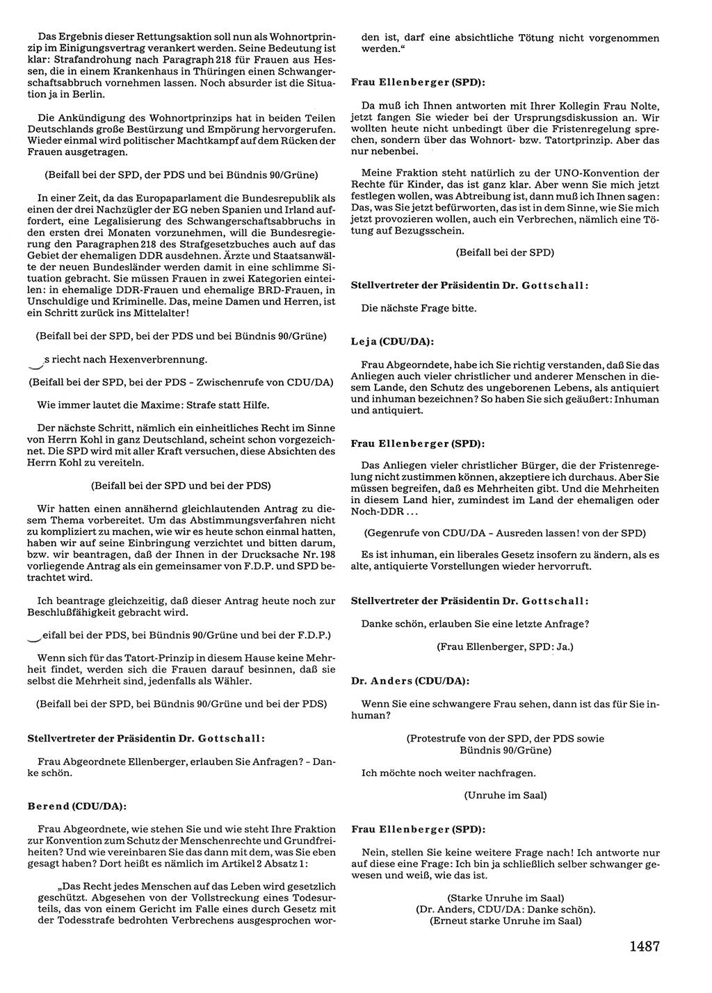 Tagungen der Volkskammer (VK) der Deutschen Demokratischen Republik (DDR), 10. Wahlperiode 1990, Seite 1487 (VK. DDR 10. WP. 1990, Prot. Tg. 1-38, 5.4.-2.10.1990, S. 1487)