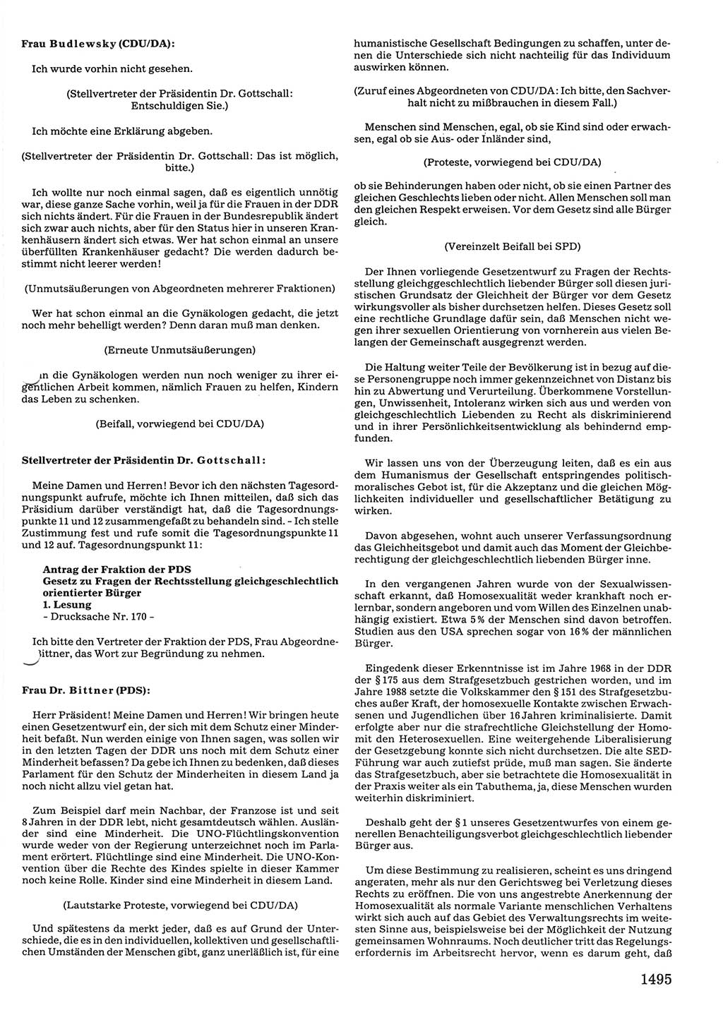 Tagungen der Volkskammer (VK) der Deutschen Demokratischen Republik (DDR), 10. Wahlperiode 1990, Seite 1495 (VK. DDR 10. WP. 1990, Prot. Tg. 1-38, 5.4.-2.10.1990, S. 1495)