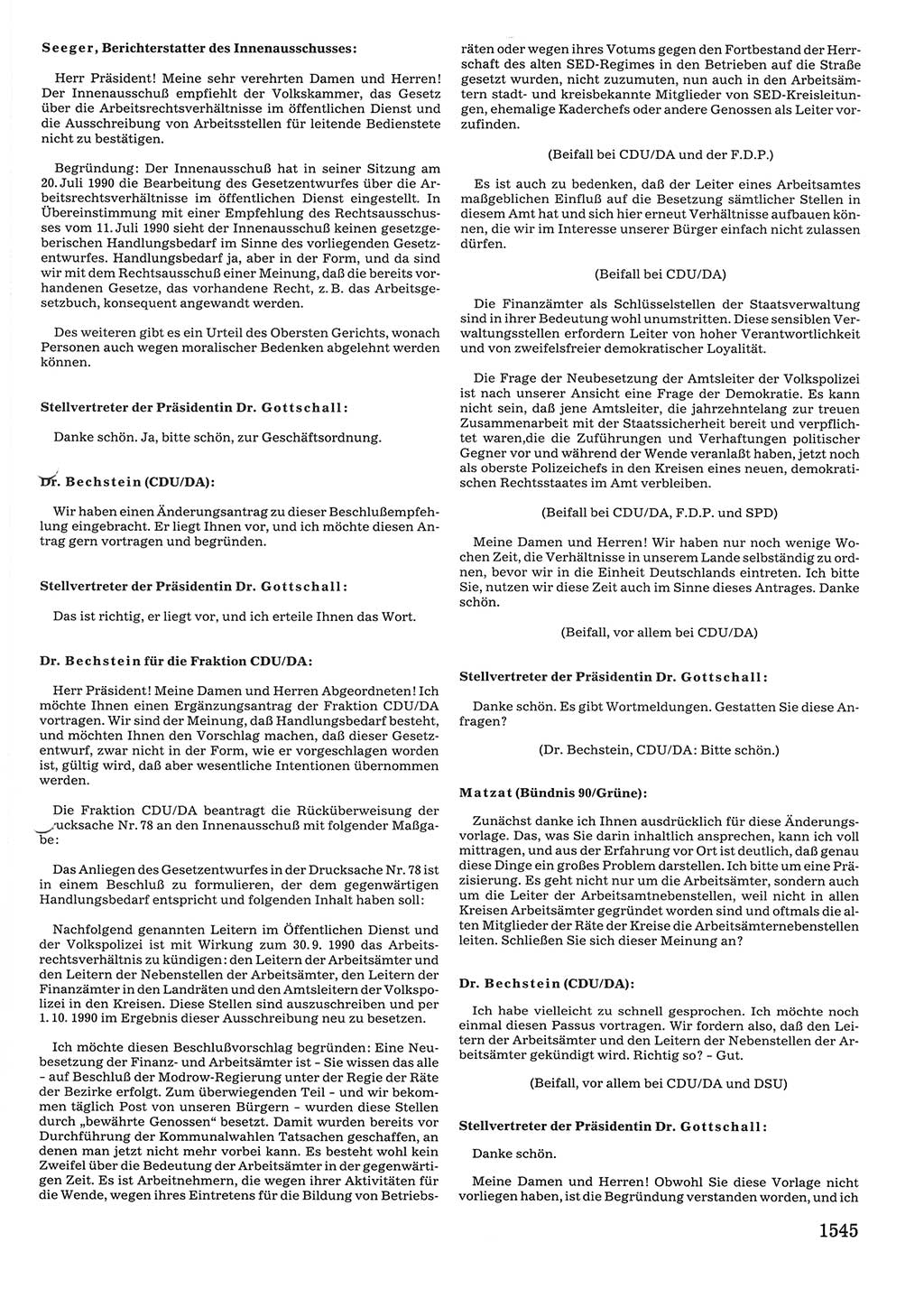 Tagungen der Volkskammer (VK) der Deutschen Demokratischen Republik (DDR), 10. Wahlperiode 1990, Seite 1545 (VK. DDR 10. WP. 1990, Prot. Tg. 1-38, 5.4.-2.10.1990, S. 1545)