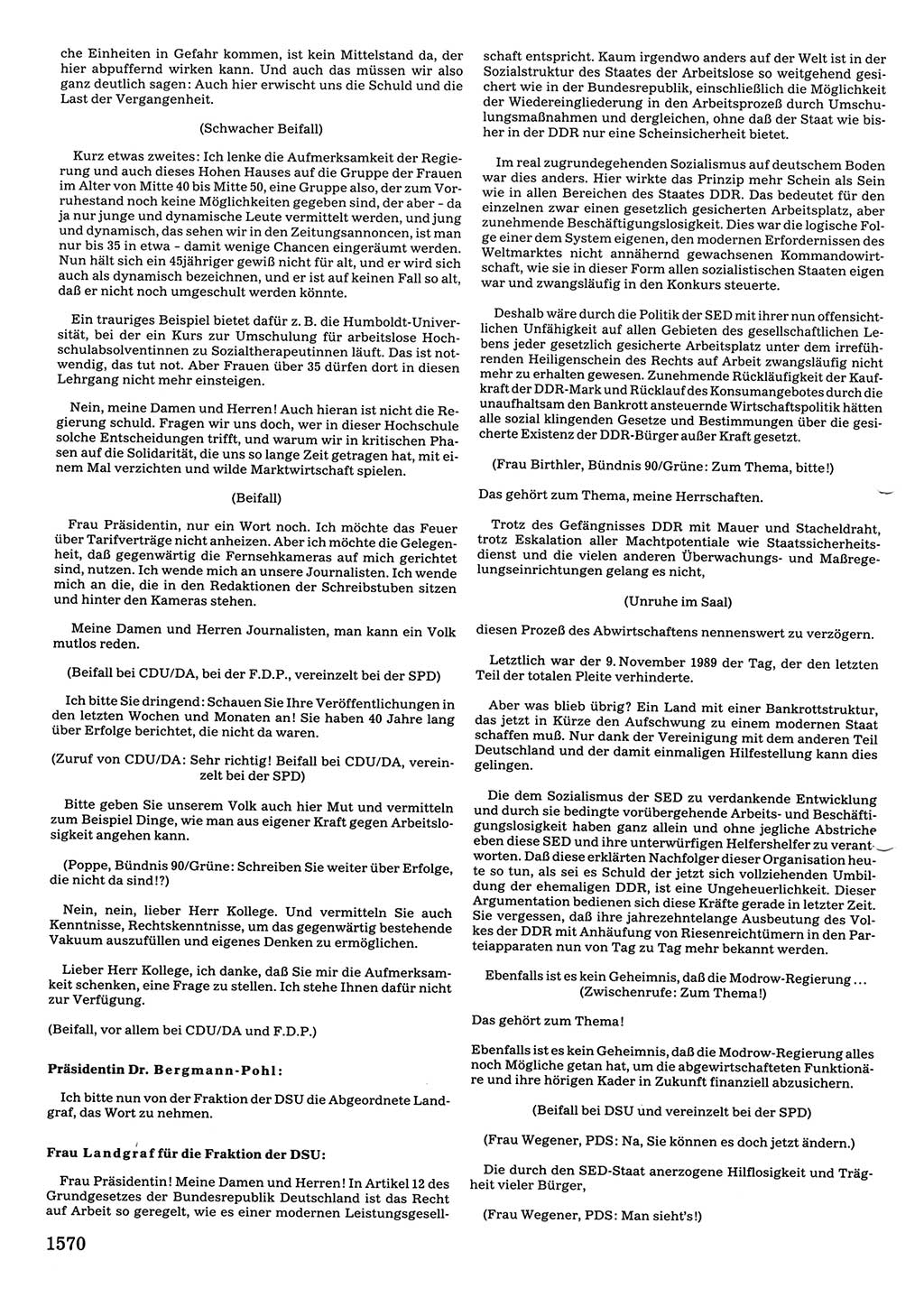 Tagungen der Volkskammer (VK) der Deutschen Demokratischen Republik (DDR), 10. Wahlperiode 1990, Seite 1570 (VK. DDR 10. WP. 1990, Prot. Tg. 1-38, 5.4.-2.10.1990, S. 1570)