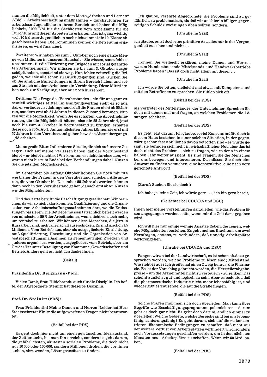 Tagungen der Volkskammer (VK) der Deutschen Demokratischen Republik (DDR), 10. Wahlperiode 1990, Seite 1575 (VK. DDR 10. WP. 1990, Prot. Tg. 1-38, 5.4.-2.10.1990, S. 1575)