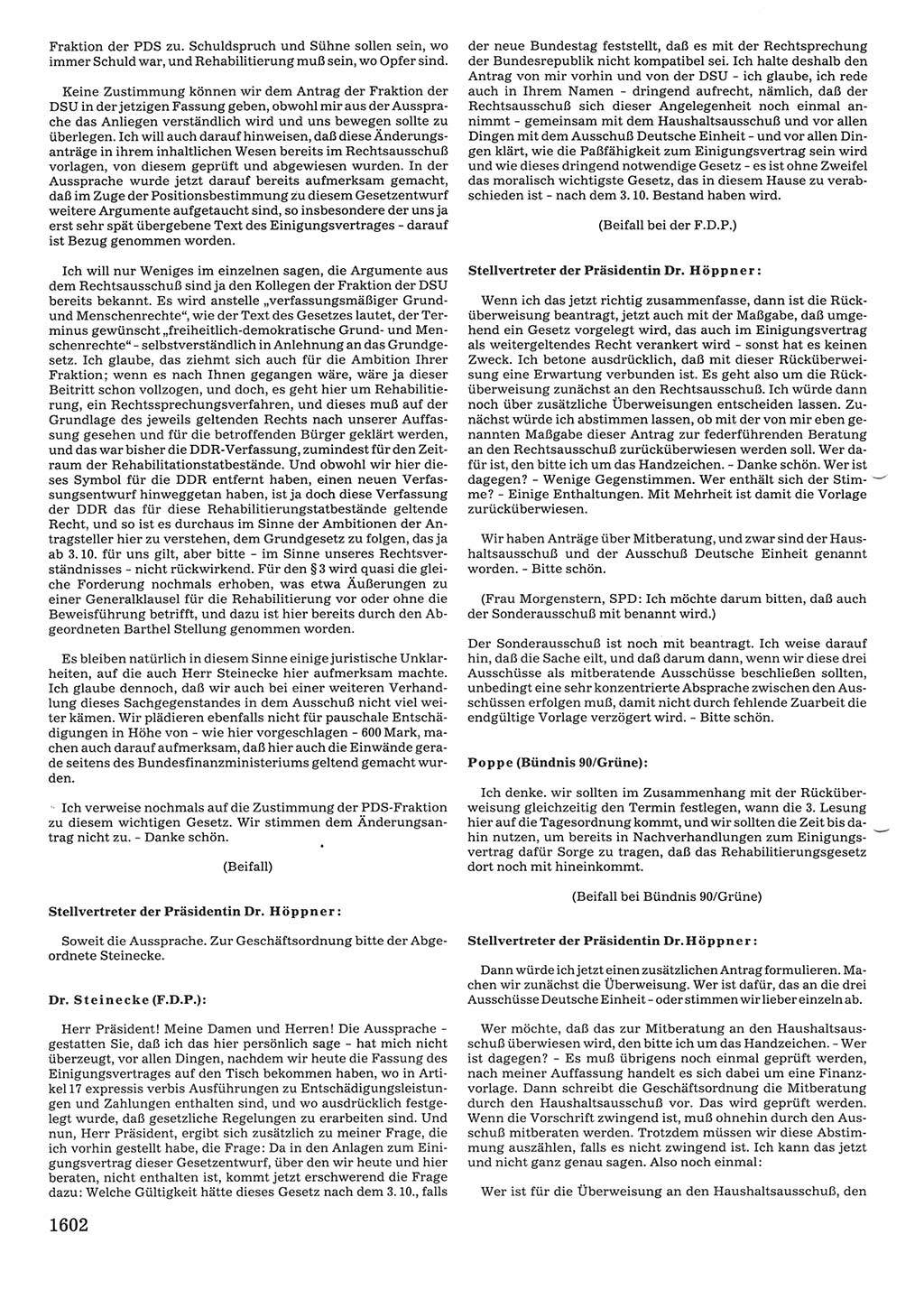 Tagungen der Volkskammer (VK) der Deutschen Demokratischen Republik (DDR), 10. Wahlperiode 1990, Seite 1602 (VK. DDR 10. WP. 1990, Prot. Tg. 1-38, 5.4.-2.10.1990, S. 1602)