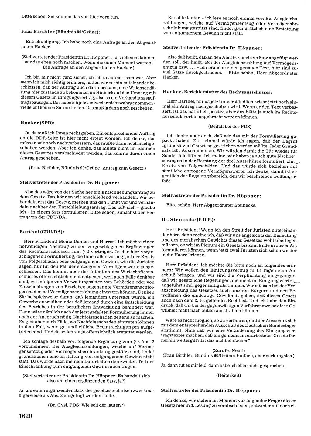 Tagungen der Volkskammer (VK) der Deutschen Demokratischen Republik (DDR), 10. Wahlperiode 1990, Seite 1620 (VK. DDR 10. WP. 1990, Prot. Tg. 1-38, 5.4.-2.10.1990, S. 1620)