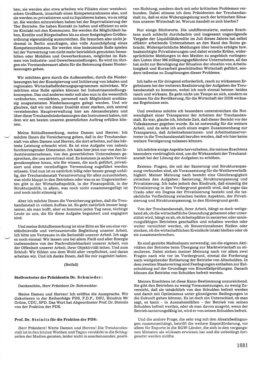 Tagungen der Volkskammer (VK) der Deutschen Demokratischen Republik (DDR), 10. Wahlperiode 1990, Seite 1681 (VK. DDR 10. WP. 1990, Prot. Tg. 1-38, 5.4.-2.10.1990, S. 1681)