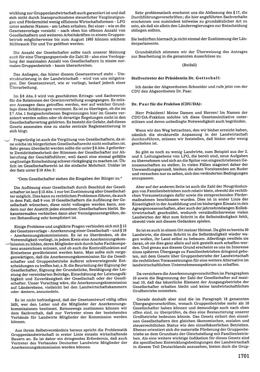 Tagungen der Volkskammer (VK) der Deutschen Demokratischen Republik (DDR), 10. Wahlperiode 1990, Seite 1701 (VK. DDR 10. WP. 1990, Prot. Tg. 1-38, 5.4.-2.10.1990, S. 1701)