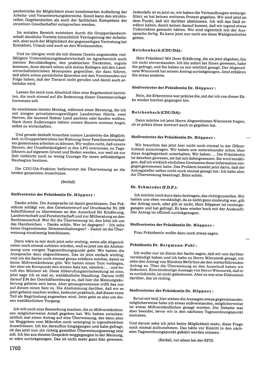 Tagungen der Volkskammer (VK) der Deutschen Demokratischen Republik (DDR), 10. Wahlperiode 1990, Seite 1702 (VK. DDR 10. WP. 1990, Prot. Tg. 1-38, 5.4.-2.10.1990, S. 1702)