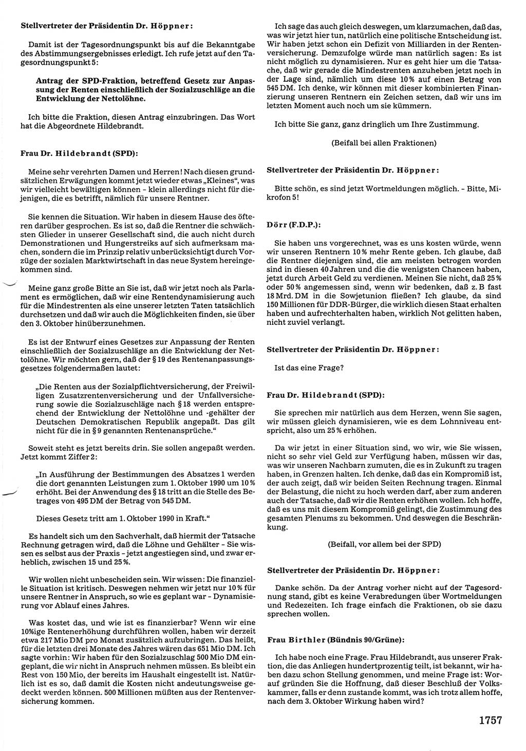 Tagungen der Volkskammer (VK) der Deutschen Demokratischen Republik (DDR), 10. Wahlperiode 1990, Seite 1757 (VK. DDR 10. WP. 1990, Prot. Tg. 1-38, 5.4.-2.10.1990, S. 1757)