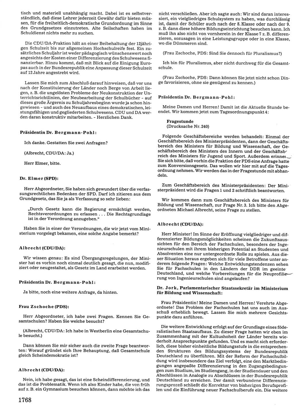 Tagungen der Volkskammer (VK) der Deutschen Demokratischen Republik (DDR), 10. Wahlperiode 1990, Seite 1768 (VK. DDR 10. WP. 1990, Prot. Tg. 1-38, 5.4.-2.10.1990, S. 1768)