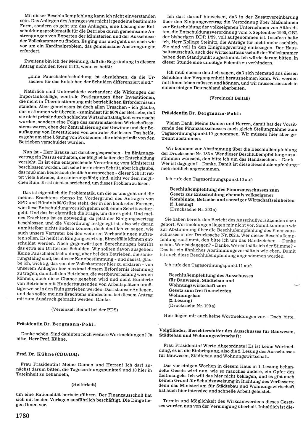 Tagungen der Volkskammer (VK) der Deutschen Demokratischen Republik (DDR), 10. Wahlperiode 1990, Seite 1780 (VK. DDR 10. WP. 1990, Prot. Tg. 1-38, 5.4.-2.10.1990, S. 1780)