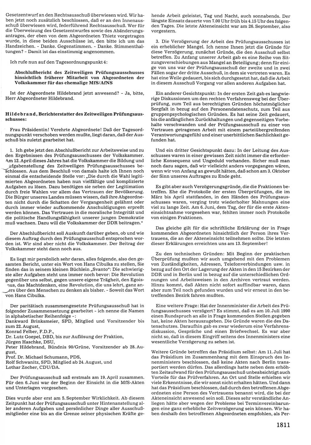 Tagungen der Volkskammer (VK) der Deutschen Demokratischen Republik (DDR), 10. Wahlperiode 1990, Seite 1811 (VK. DDR 10. WP. 1990, Prot. Tg. 1-38, 5.4.-2.10.1990, S. 1811)