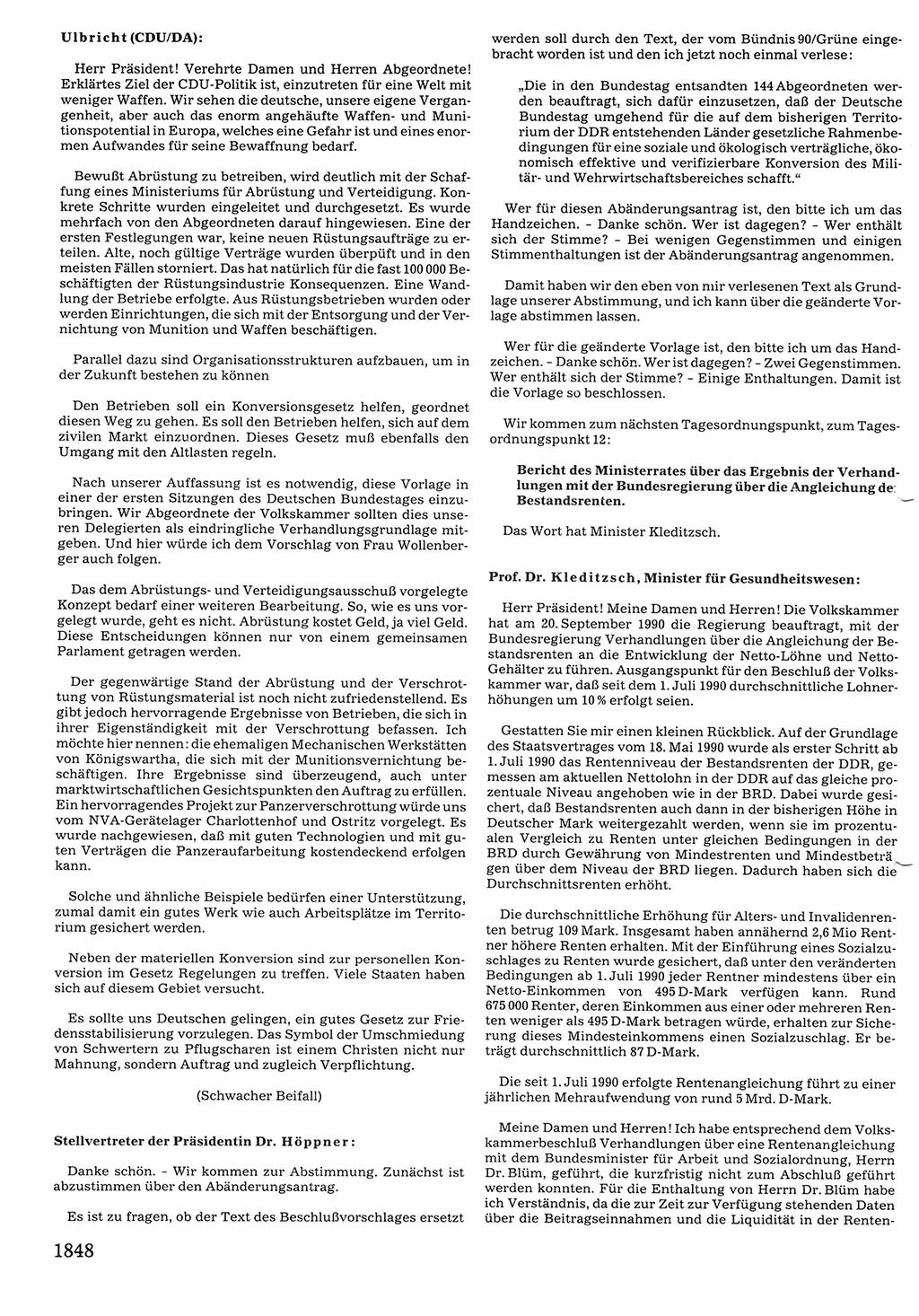 Tagungen der Volkskammer (VK) der Deutschen Demokratischen Republik (DDR), 10. Wahlperiode 1990, Seite 1848 (VK. DDR 10. WP. 1990, Prot. Tg. 1-38, 5.4.-2.10.1990, S. 1848)