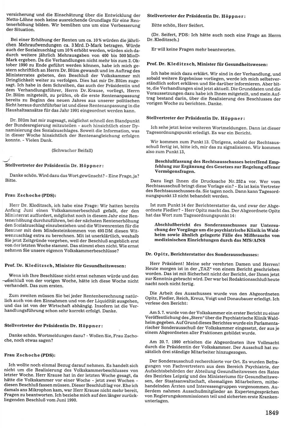 Tagungen der Volkskammer (VK) der Deutschen Demokratischen Republik (DDR), 10. Wahlperiode 1990, Seite 1849 (VK. DDR 10. WP. 1990, Prot. Tg. 1-38, 5.4.-2.10.1990, S. 1849)