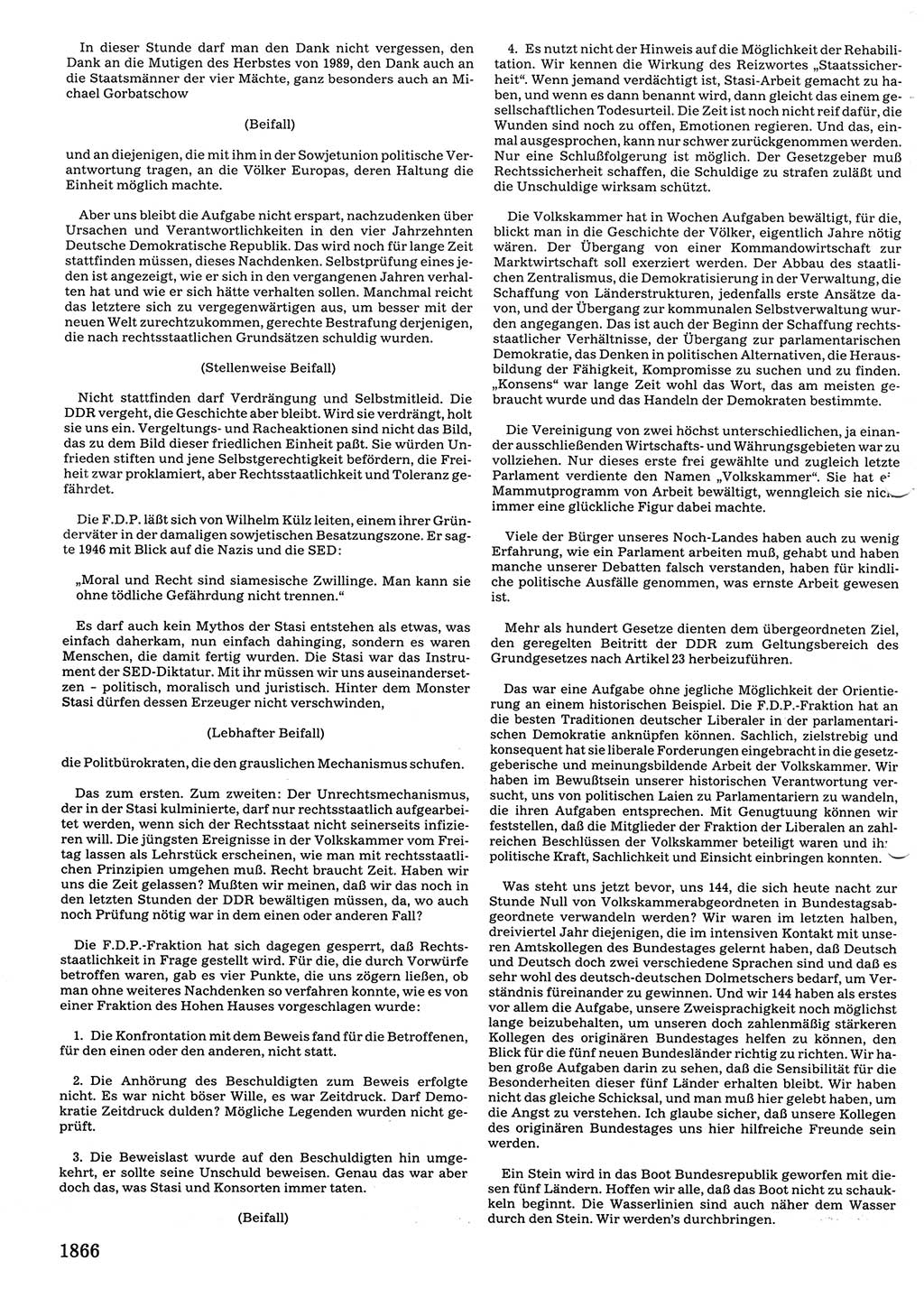 Tagungen der Volkskammer (VK) der Deutschen Demokratischen Republik (DDR), 10. Wahlperiode 1990, Seite 1866 (VK. DDR 10. WP. 1990, Prot. Tg. 1-38, 5.4.-2.10.1990, S. 1866)