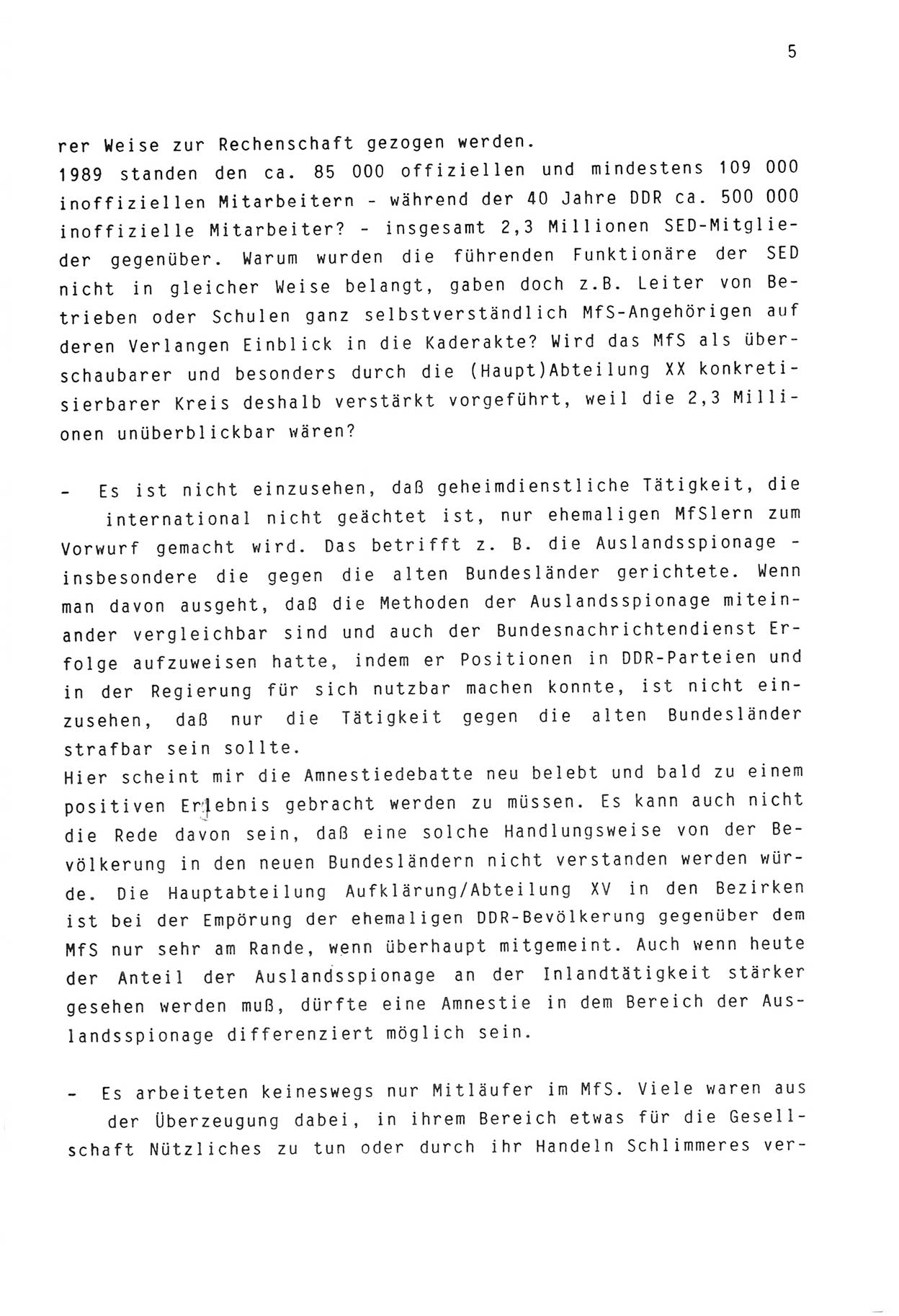 Zwie-Gespräch, Beiträge zur Aufarbeitung der Stasi-Vergangenheit [Deutsche Demokratische Republik (DDR)], Ausgabe Nr. 3, Berlin 1991, Seite 5 (Zwie-Gespr. Ausg. 3 1991, S. 5)