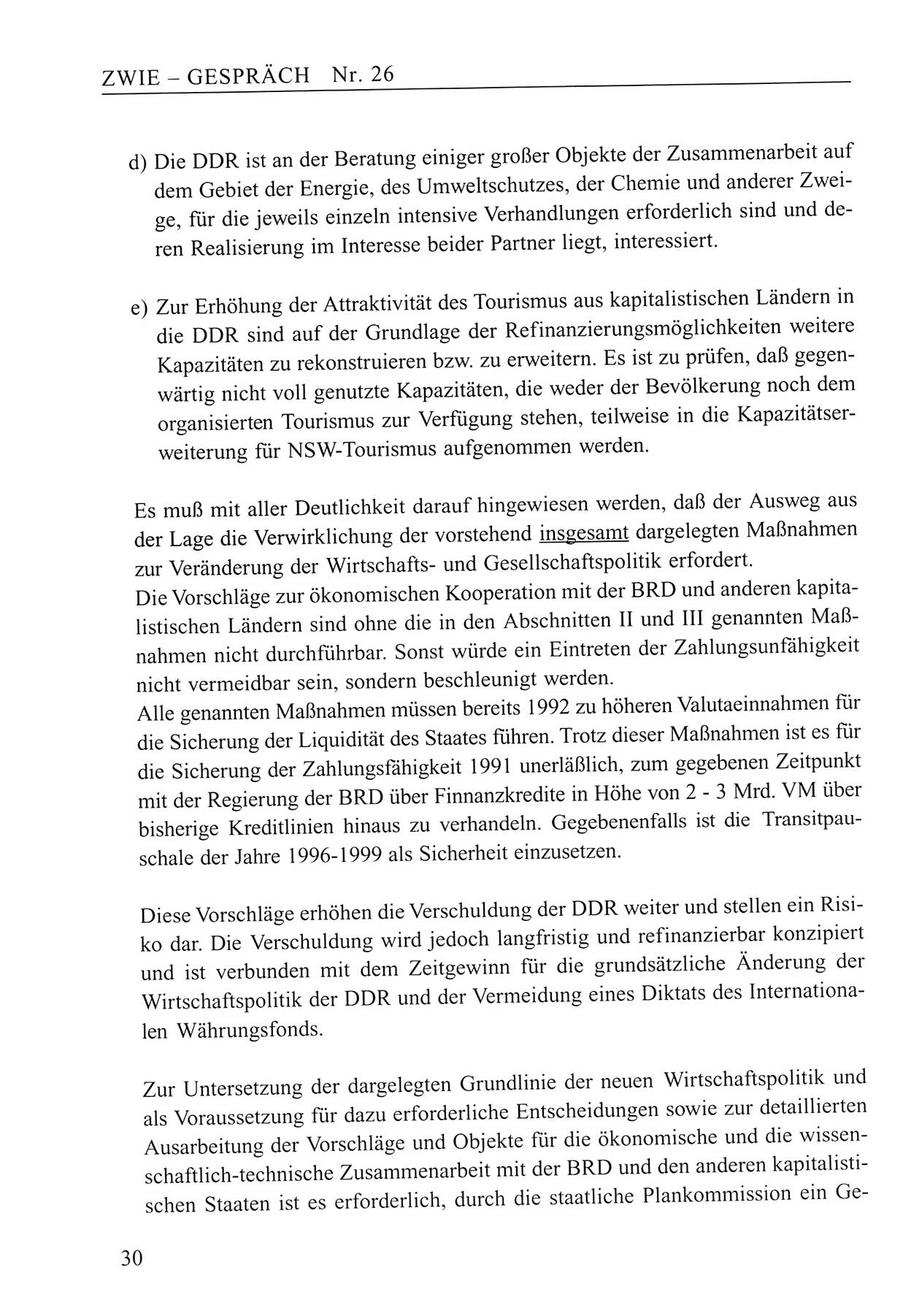 Zwie-Gespräch, Beiträge zum Umgang mit der Staatssicherheits-Vergangenheit [Deutsche Demokratische Republik (DDR)], Ausgabe Nr. 26, Berlin 1995, Seite 30 (Zwie-Gespr. Ausg. 26 1995, S. 30)