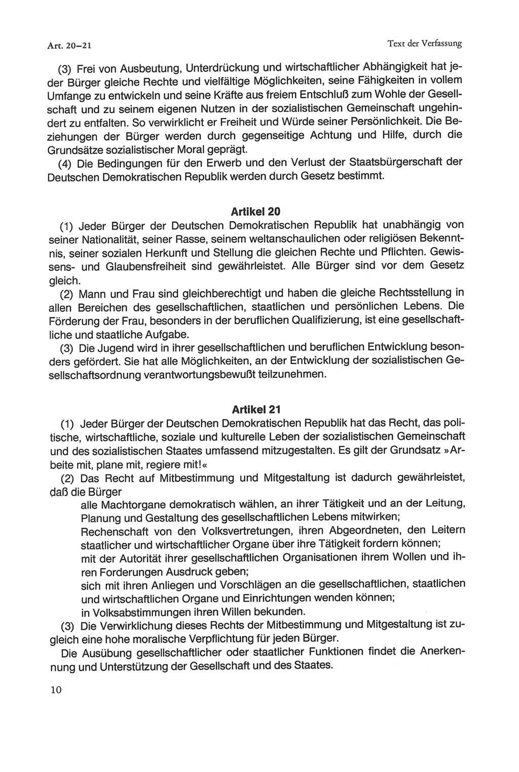 Die sozialistische Verfassung der Deutschen Demokratischen Republik (DDR), Kommentar mit einem Nachtrag 1997, Seite 10 (Soz. Verf. DDR Komm. Nachtr. 1997, S. 10)