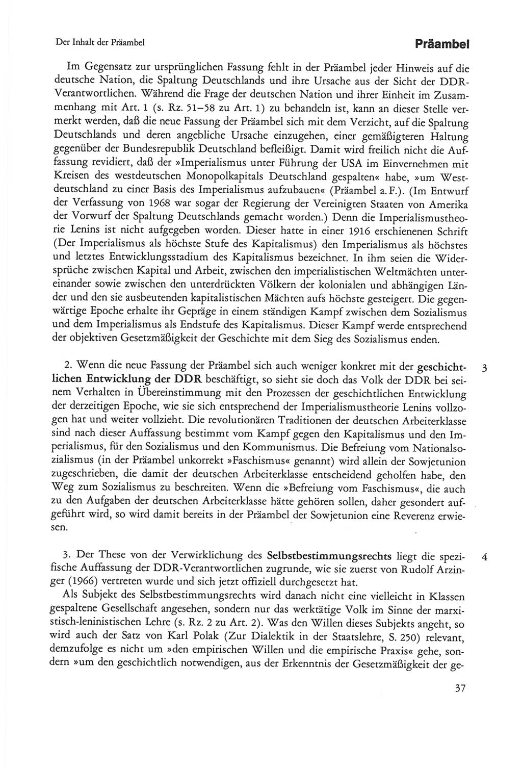 Die sozialistische Verfassung der Deutschen Demokratischen Republik (DDR), Kommentar mit einem Nachtrag 1997, Seite 37 (Soz. Verf. DDR Komm. Nachtr. 1997, S. 37)