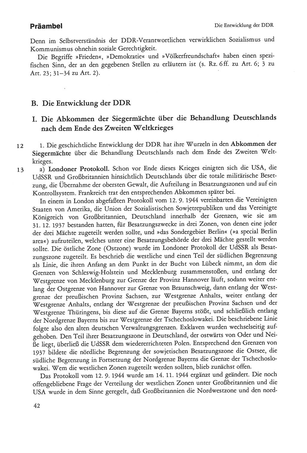 Die sozialistische Verfassung der Deutschen Demokratischen Republik (DDR), Kommentar mit einem Nachtrag 1997, Seite 42 (Soz. Verf. DDR Komm. Nachtr. 1997, S. 42)