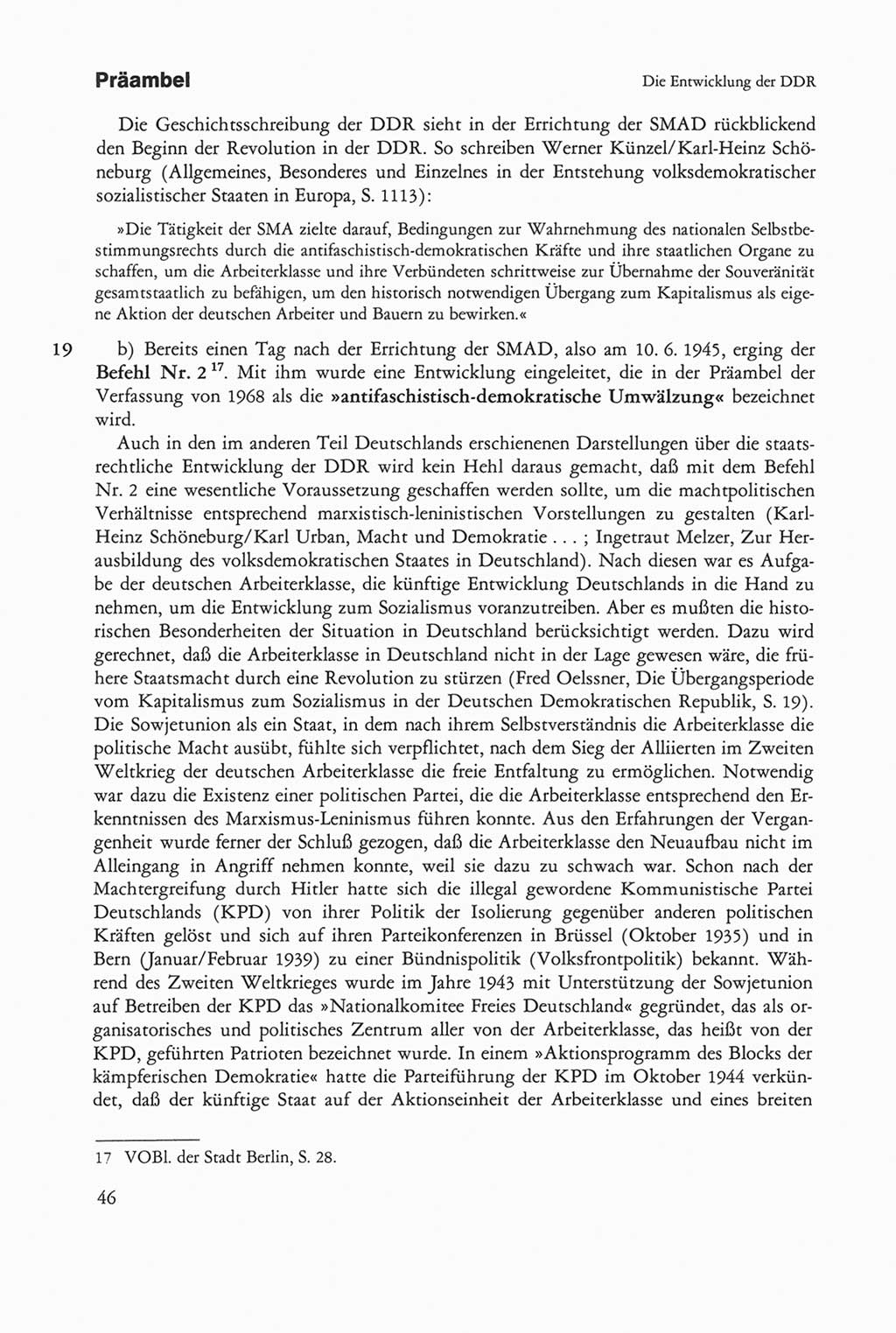 Die sozialistische Verfassung der Deutschen Demokratischen Republik (DDR), Kommentar mit einem Nachtrag 1997, Seite 46 (Soz. Verf. DDR Komm. Nachtr. 1997, S. 46)