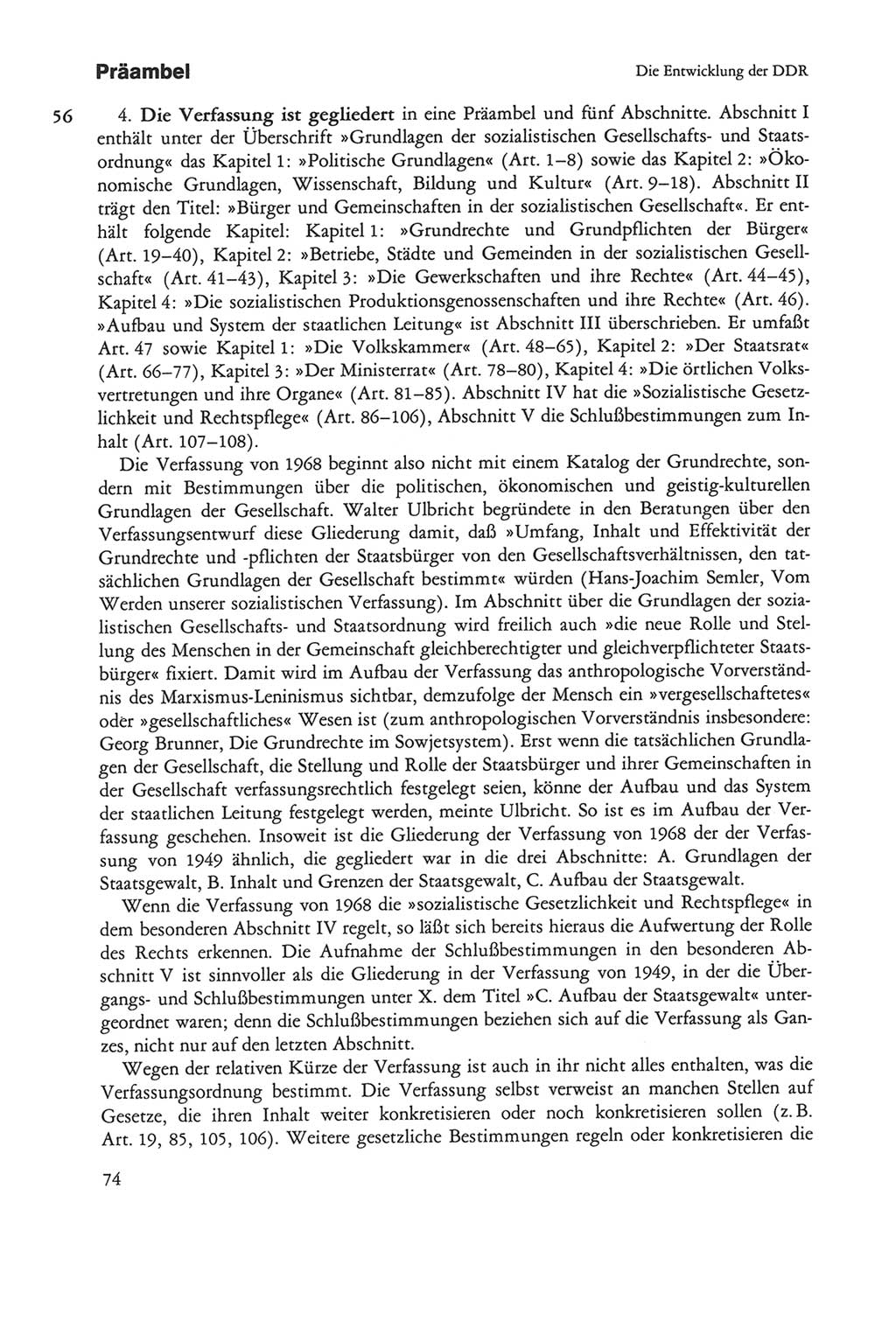 Die sozialistische Verfassung der Deutschen Demokratischen Republik (DDR), Kommentar mit einem Nachtrag 1997, Seite 74 (Soz. Verf. DDR Komm. Nachtr. 1997, S. 74)