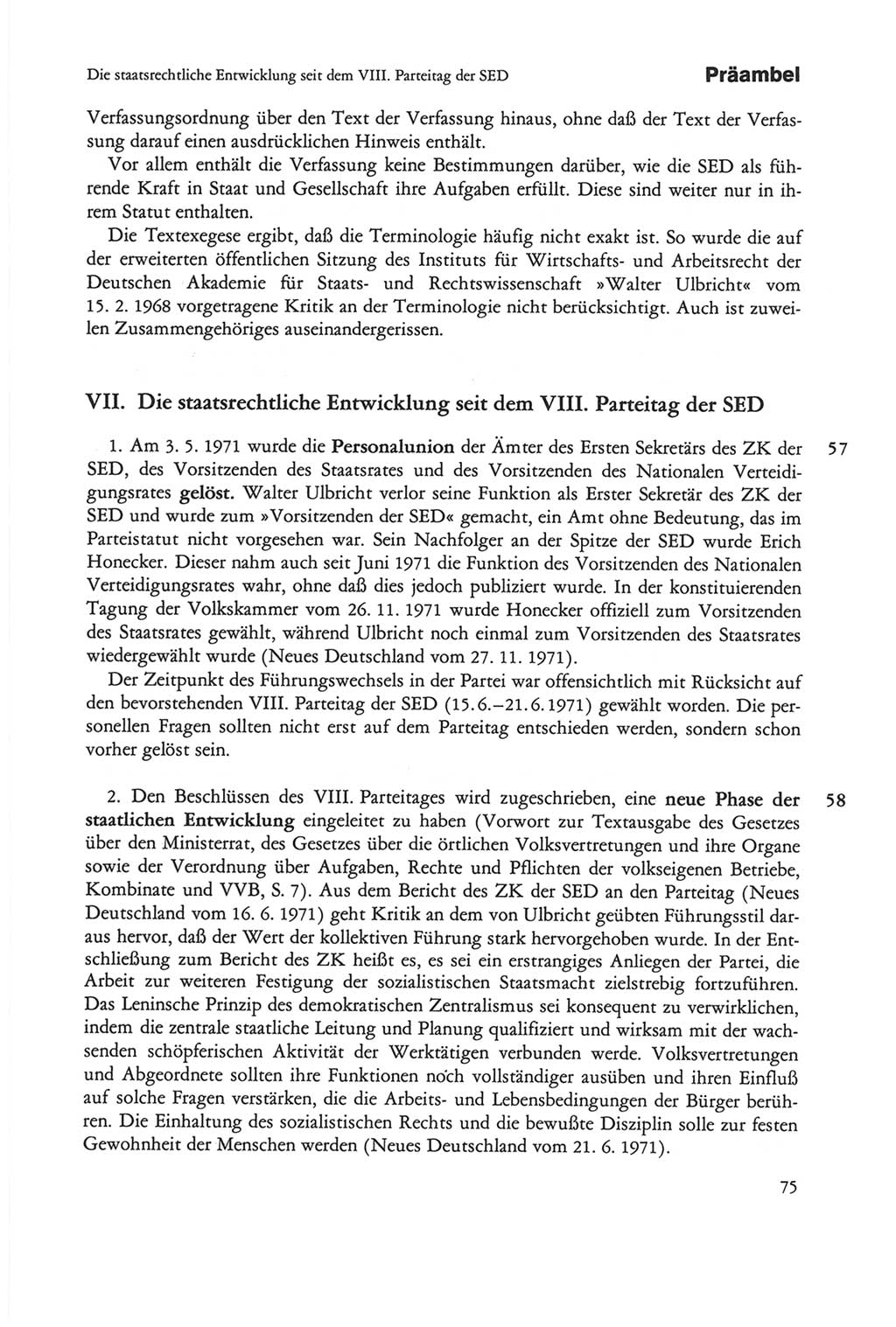 Die sozialistische Verfassung der Deutschen Demokratischen Republik (DDR), Kommentar mit einem Nachtrag 1997, Seite 75 (Soz. Verf. DDR Komm. Nachtr. 1997, S. 75)