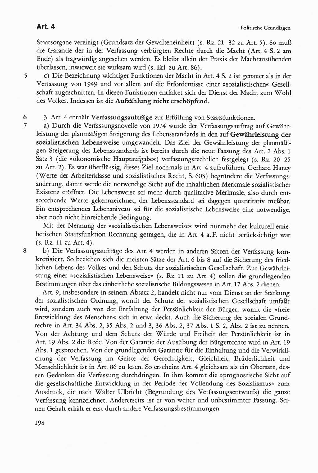 Die sozialistische Verfassung der Deutschen Demokratischen Republik (DDR), Kommentar mit einem Nachtrag 1997, Seite 198 (Soz. Verf. DDR Komm. Nachtr. 1997, S. 198)