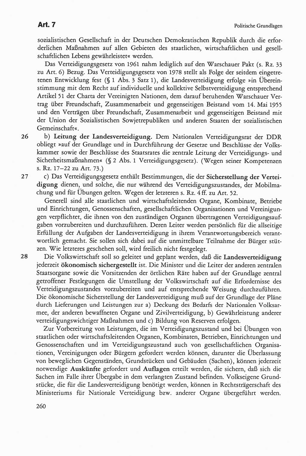 Die sozialistische Verfassung der Deutschen Demokratischen Republik (DDR), Kommentar mit einem Nachtrag 1997, Seite 260 (Soz. Verf. DDR Komm. Nachtr. 1997, S. 260)