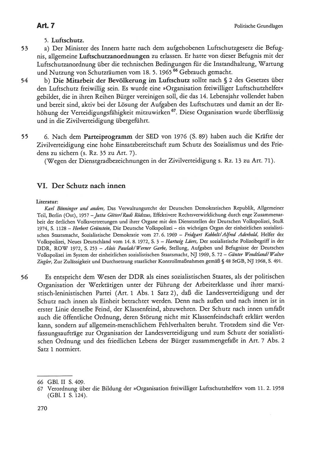 Die sozialistische Verfassung der Deutschen Demokratischen Republik (DDR), Kommentar mit einem Nachtrag 1997, Seite 270 (Soz. Verf. DDR Komm. Nachtr. 1997, S. 270)