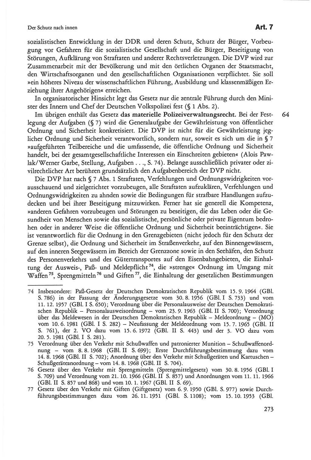 Die sozialistische Verfassung der Deutschen Demokratischen Republik (DDR), Kommentar mit einem Nachtrag 1997, Seite 273 (Soz. Verf. DDR Komm. Nachtr. 1997, S. 273)