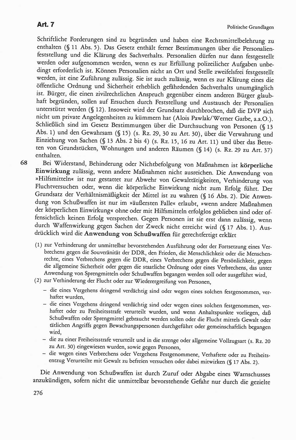 Die sozialistische Verfassung der Deutschen Demokratischen Republik (DDR), Kommentar mit einem Nachtrag 1997, Seite 276 (Soz. Verf. DDR Komm. Nachtr. 1997, S. 276)