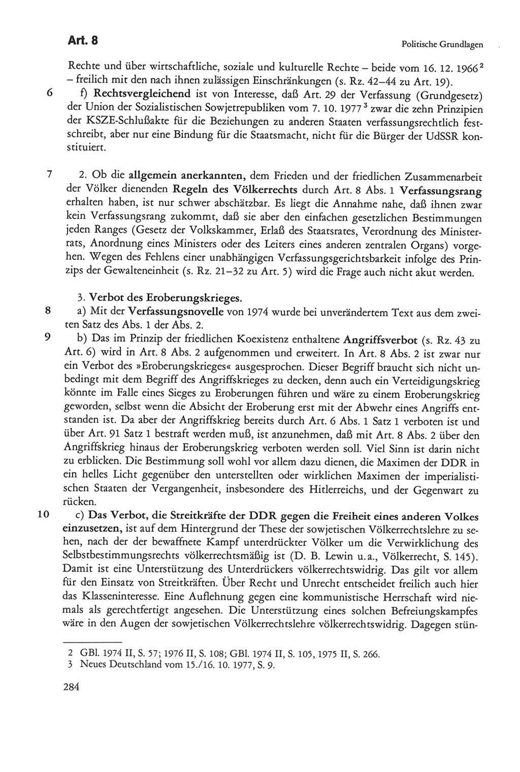 Die sozialistische Verfassung der Deutschen Demokratischen Republik (DDR), Kommentar mit einem Nachtrag 1997, Seite 284 (Soz. Verf. DDR Komm. Nachtr. 1997, S. 284)