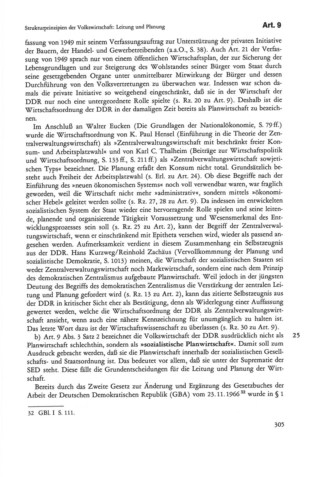 Die sozialistische Verfassung der Deutschen Demokratischen Republik (DDR), Kommentar mit einem Nachtrag 1997, Seite 305 (Soz. Verf. DDR Komm. Nachtr. 1997, S. 305)