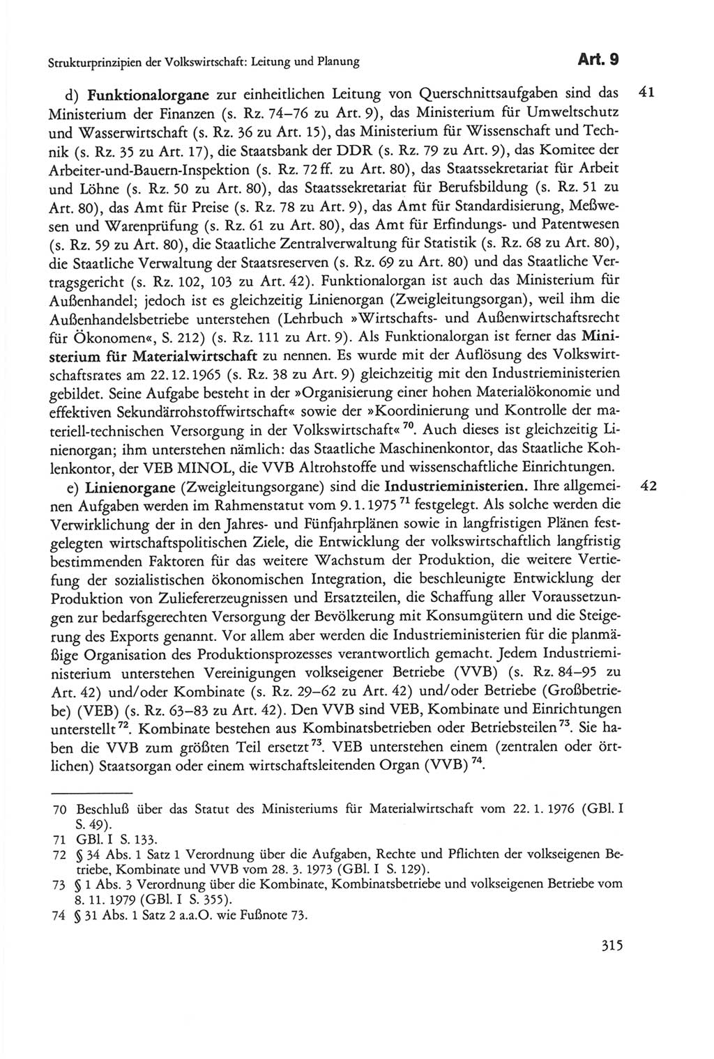 Die sozialistische Verfassung der Deutschen Demokratischen Republik (DDR), Kommentar mit einem Nachtrag 1997, Seite 315 (Soz. Verf. DDR Komm. Nachtr. 1997, S. 315)