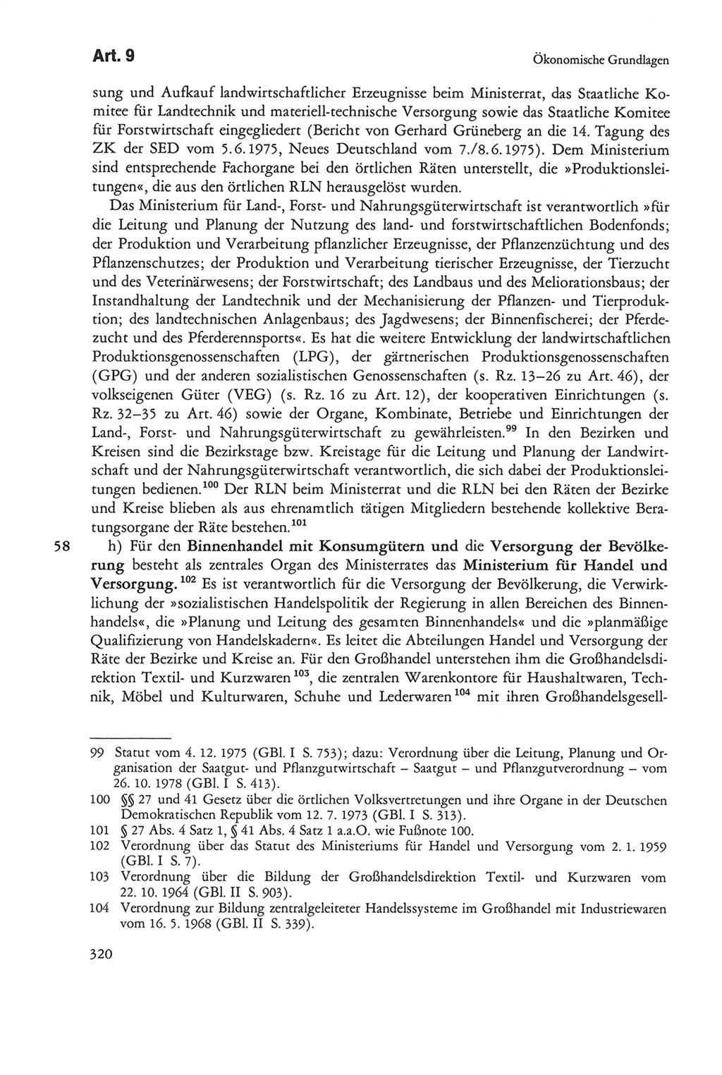 Die sozialistische Verfassung der Deutschen Demokratischen Republik (DDR), Kommentar mit einem Nachtrag 1997, Seite 320 (Soz. Verf. DDR Komm. Nachtr. 1997, S. 320)