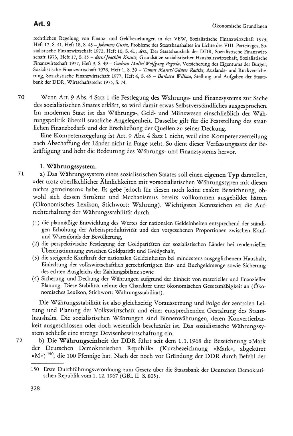 Die sozialistische Verfassung der Deutschen Demokratischen Republik (DDR), Kommentar mit einem Nachtrag 1997, Seite 328 (Soz. Verf. DDR Komm. Nachtr. 1997, S. 328)