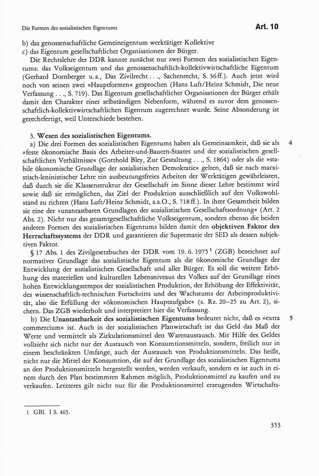 Die sozialistische Verfassung der Deutschen Demokratischen Republik (DDR), Kommentar mit einem Nachtrag 1997, Seite 353 (Soz. Verf. DDR Komm. Nachtr. 1997, S. 353)