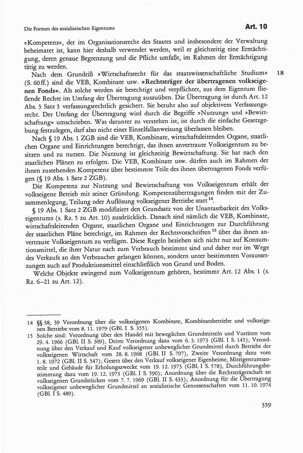 Die sozialistische Verfassung der Deutschen Demokratischen Republik (DDR), Kommentar mit einem Nachtrag 1997, Seite 359 (Soz. Verf. DDR Komm. Nachtr. 1997, S. 359)