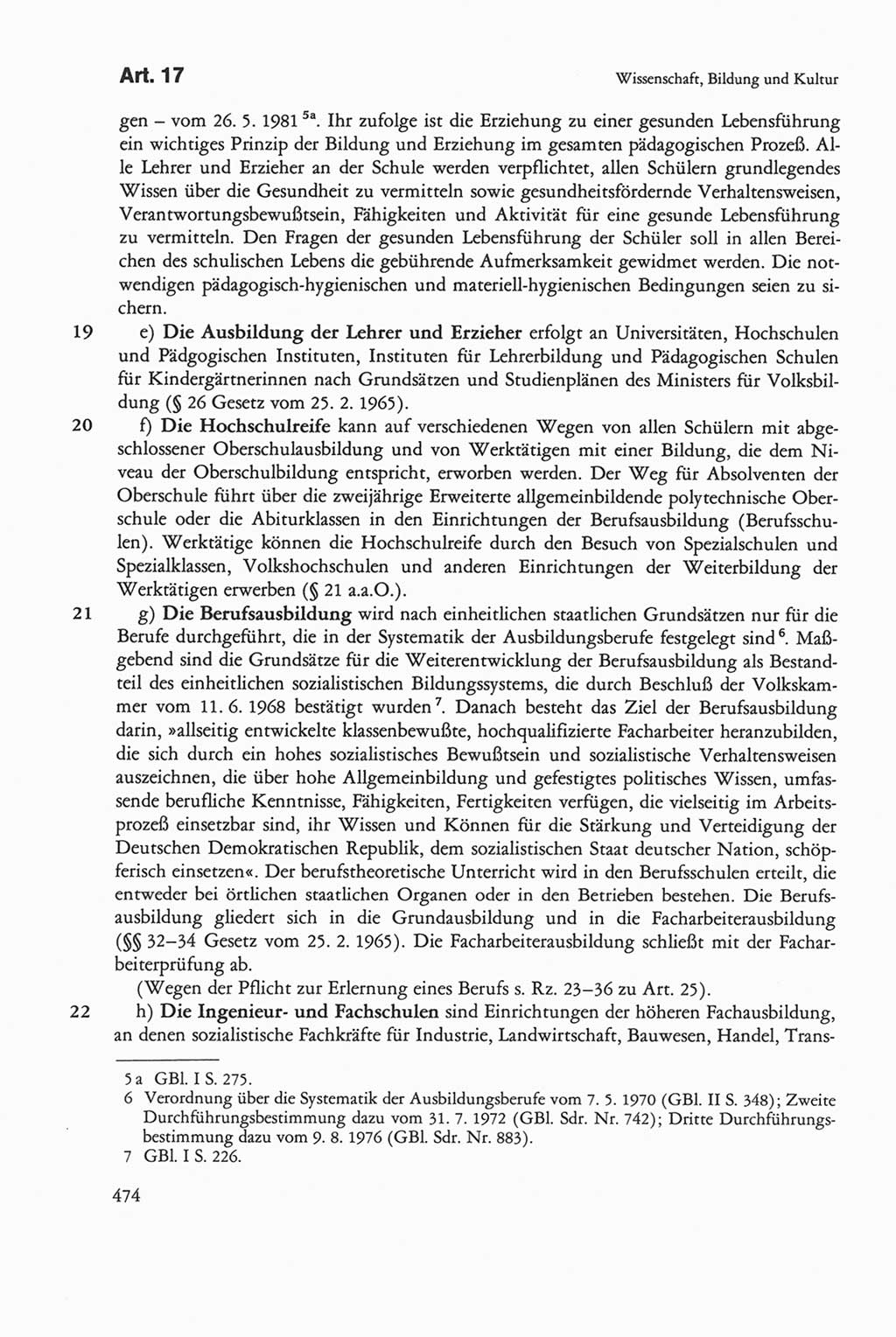 Die sozialistische Verfassung der Deutschen Demokratischen Republik (DDR), Kommentar mit einem Nachtrag 1997, Seite 474 (Soz. Verf. DDR Komm. Nachtr. 1997, S. 474)