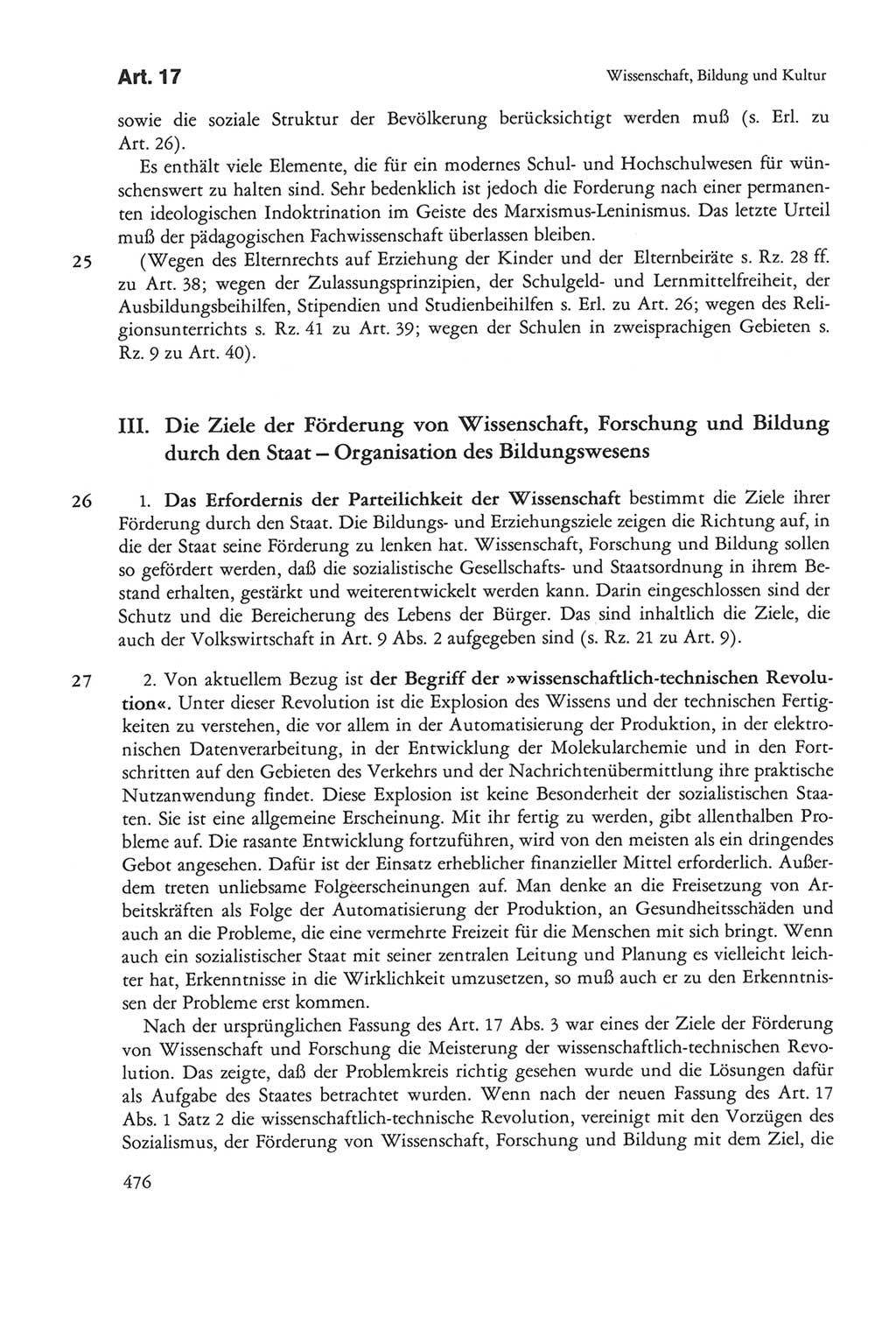 Die sozialistische Verfassung der Deutschen Demokratischen Republik (DDR), Kommentar mit einem Nachtrag 1997, Seite 476 (Soz. Verf. DDR Komm. Nachtr. 1997, S. 476)